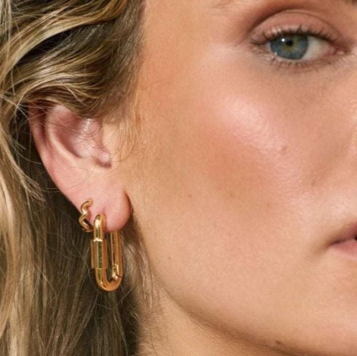 Small wavy everyday 18k gold fill Huggies