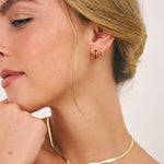 Caramel gemstone Huggies in 18k gold fill