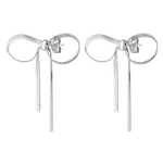 Silver bow earrings