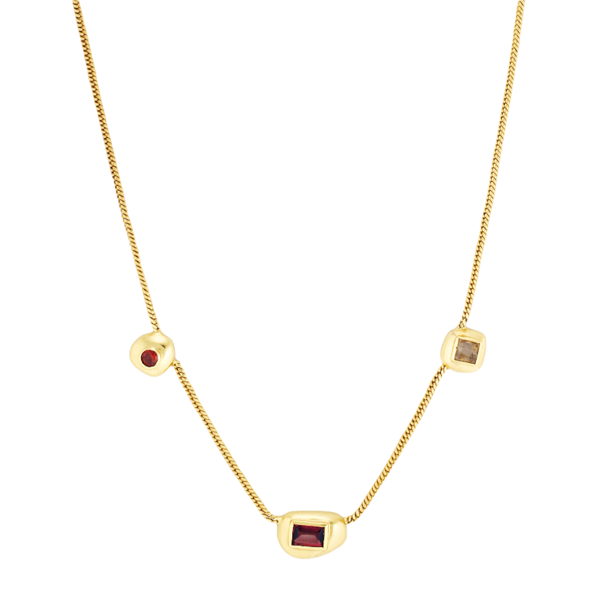 Alchemie Necklace in Ruby, Garnet and pink Tourmaline