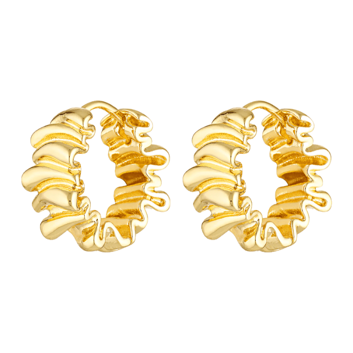 18k gold filled squiggle hoops