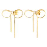 Cute snake chain bow earrings