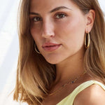 Gold drop hoops oval Bixby earrings