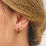 Warm caramel coloured gemstone Huggies