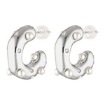 Akoya Hoops in silver and pearl