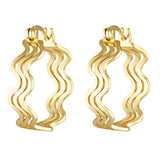 Wavy triple decker gold filled hoops