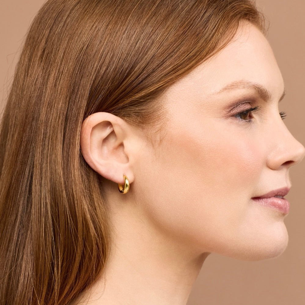 Baby Bubble 18k gold vermeil classic small huggies