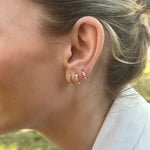 Crystal Huggies made from 14k vermeil gold