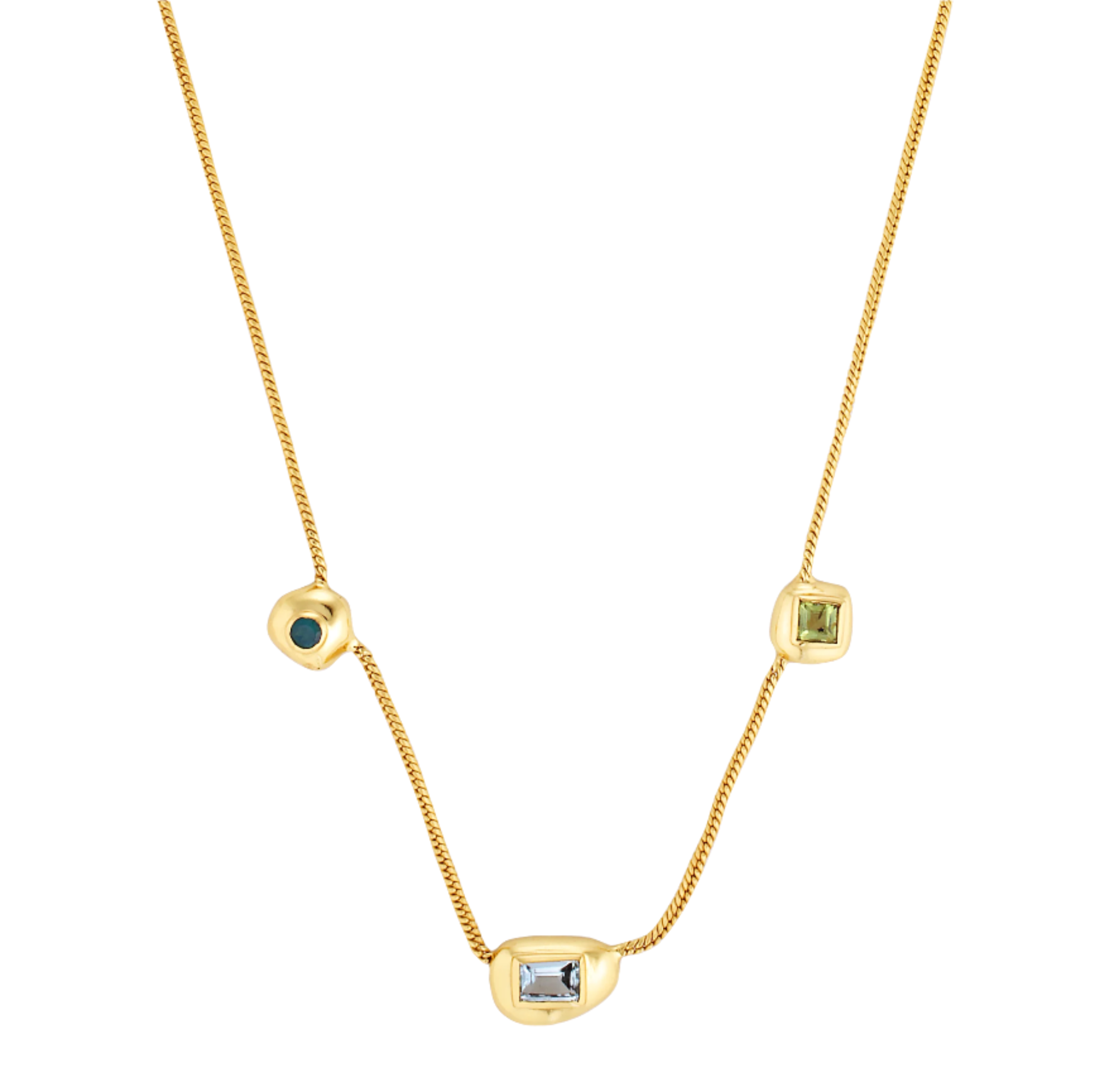 Aquamarine gemstone necklace