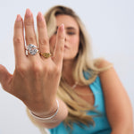 Silver F Off rings on models fingers in close up