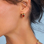 Pink Tourmaline Mathilde Hoops