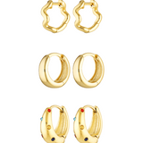 Perfect mini stack of 18k gold fill earrings