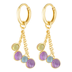 Cute fete earrings with dangly colour