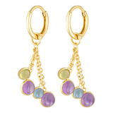 Cute fete earrings with dangly colour