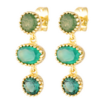 Green semi precious gemstone drop earrings