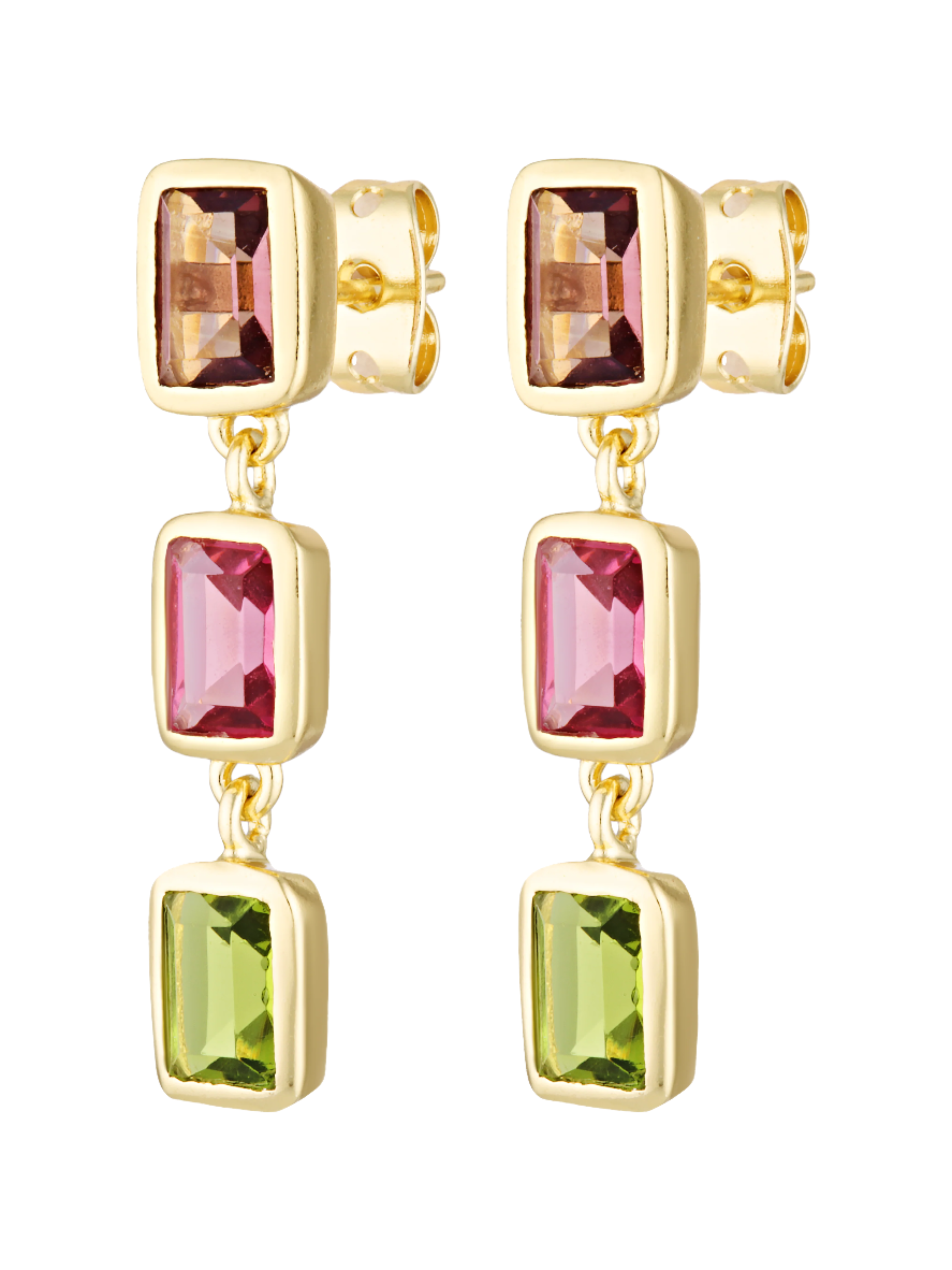 Stunning natural semi precious gemstone drop earrings