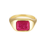 Garnet gemstone Signet Ring