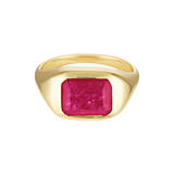 Garnet gemstone Signet Ring