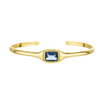 Blue Topaz gemstone open bangle in gold vermeil