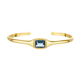 Blue Topaz gemstone open bangle in gold vermeil