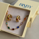 Bixby set - Carnival colourful hoops and rainbow necklace in Bixby packaging