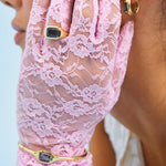 Matching Blue Topaz Camille Bangle with ring and earrings