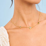 Riviera choker necklace with pebbles and coloured gems
