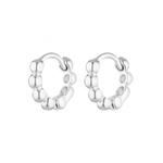 Silver Mochi huggies. Small ball huggies