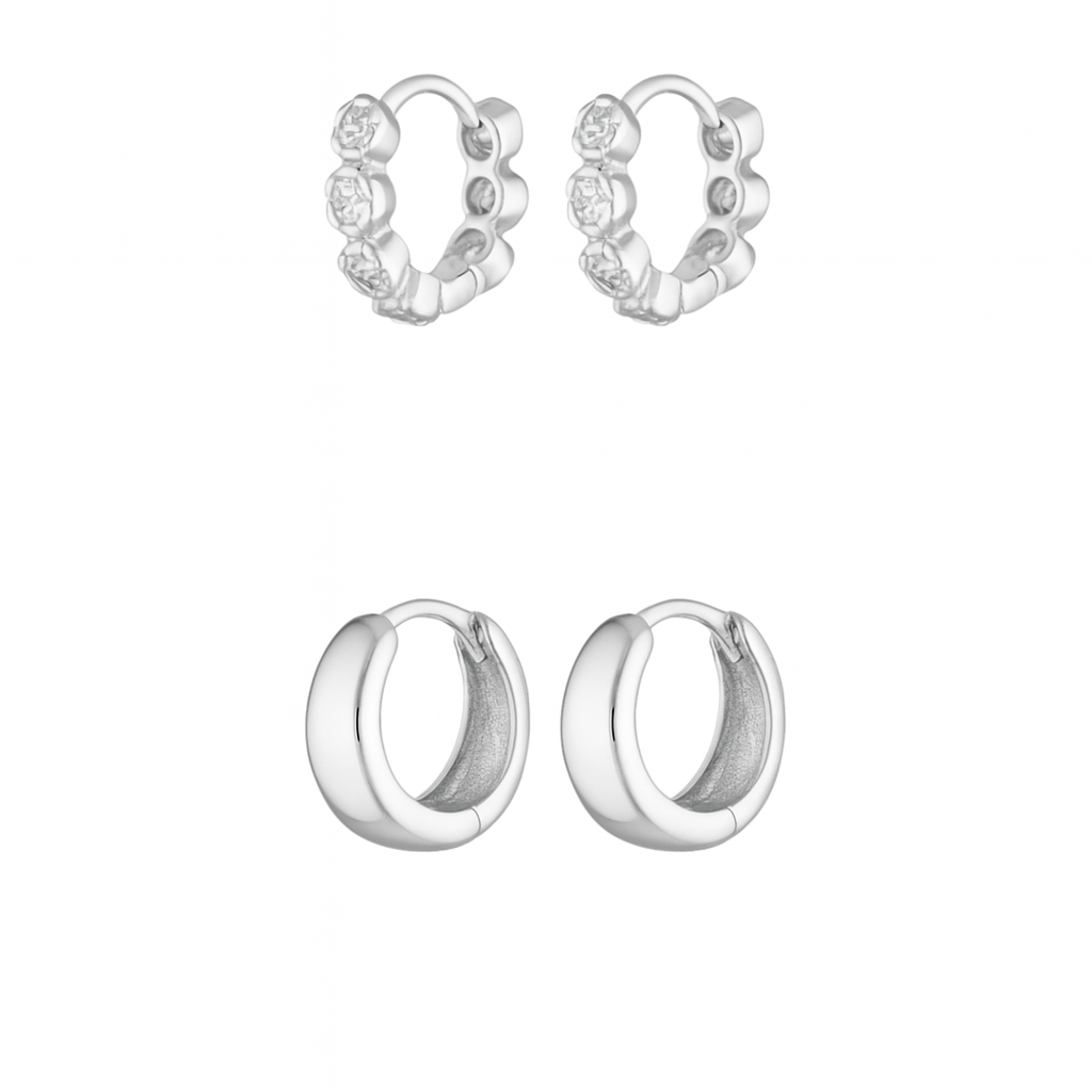 Sterling Silver huggies stack