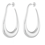 Silver long drop earrings