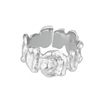 Sterling silver textured Luna Ring