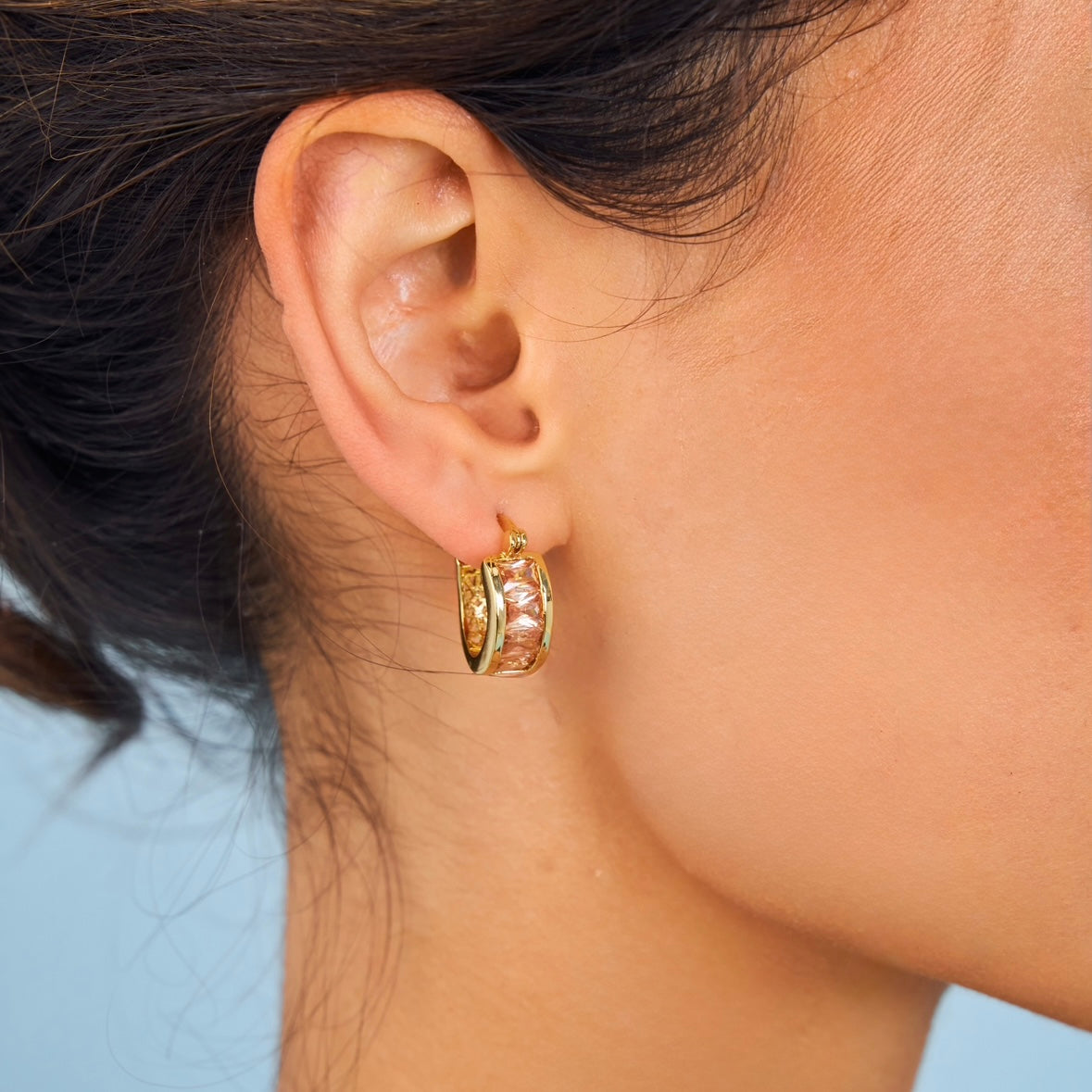 Rose pink Glacé hoops