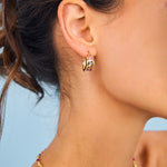 Pastel shades glass gemstone hoops