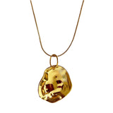 Oyster shell shaped gold vermeil pendant necklace