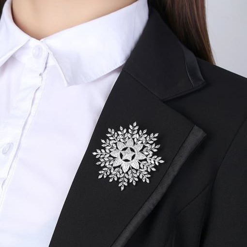 Snowflake diamanté brooch 