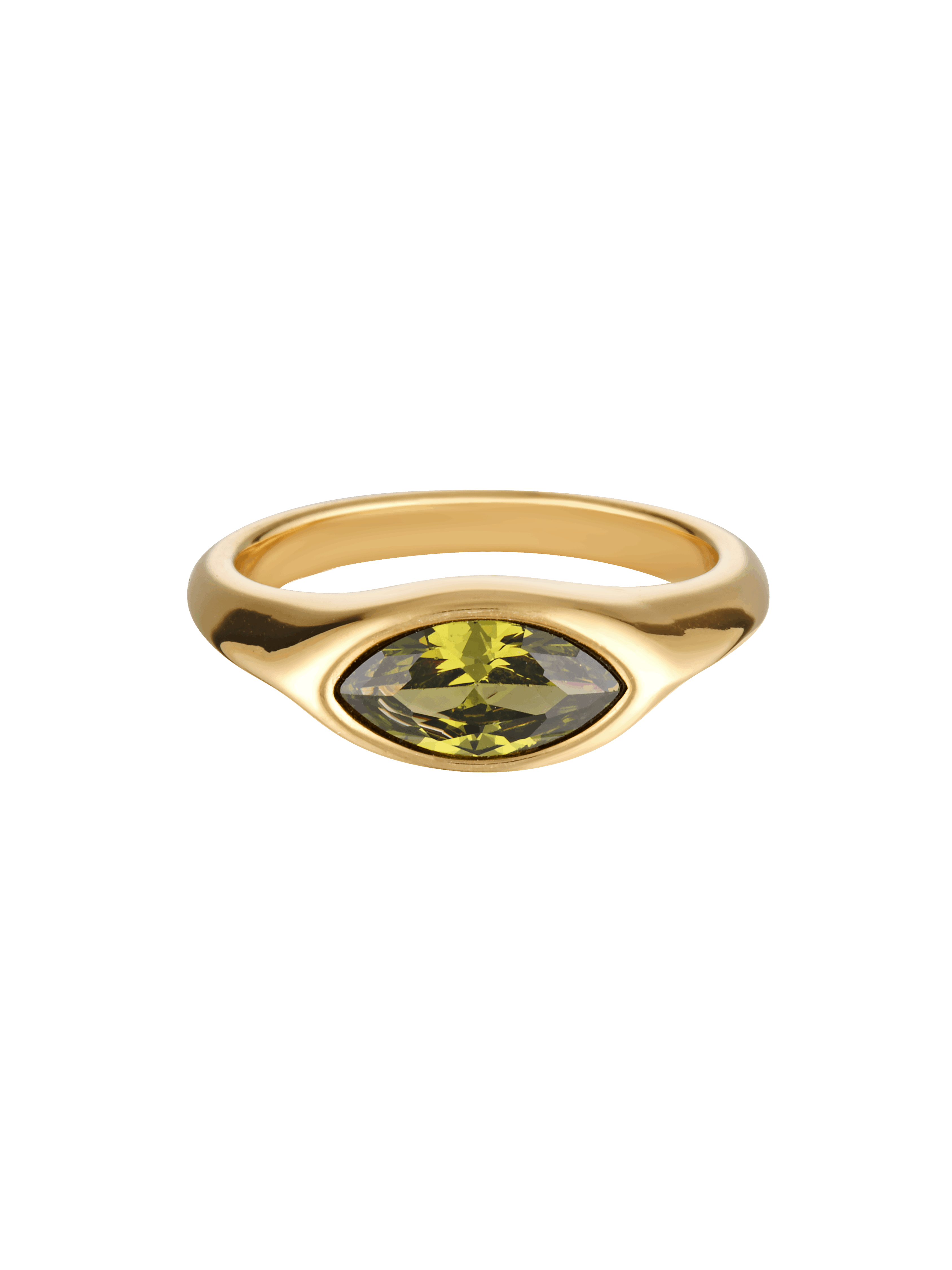 Green gemstone ring in gold