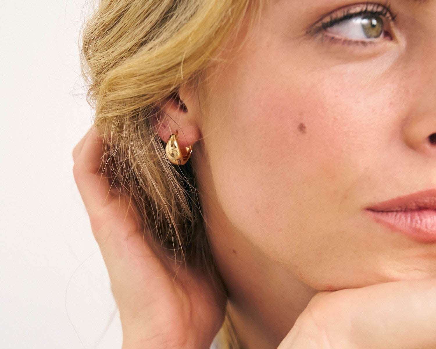 Rain Drop 18k Gold Filled hoop earrings