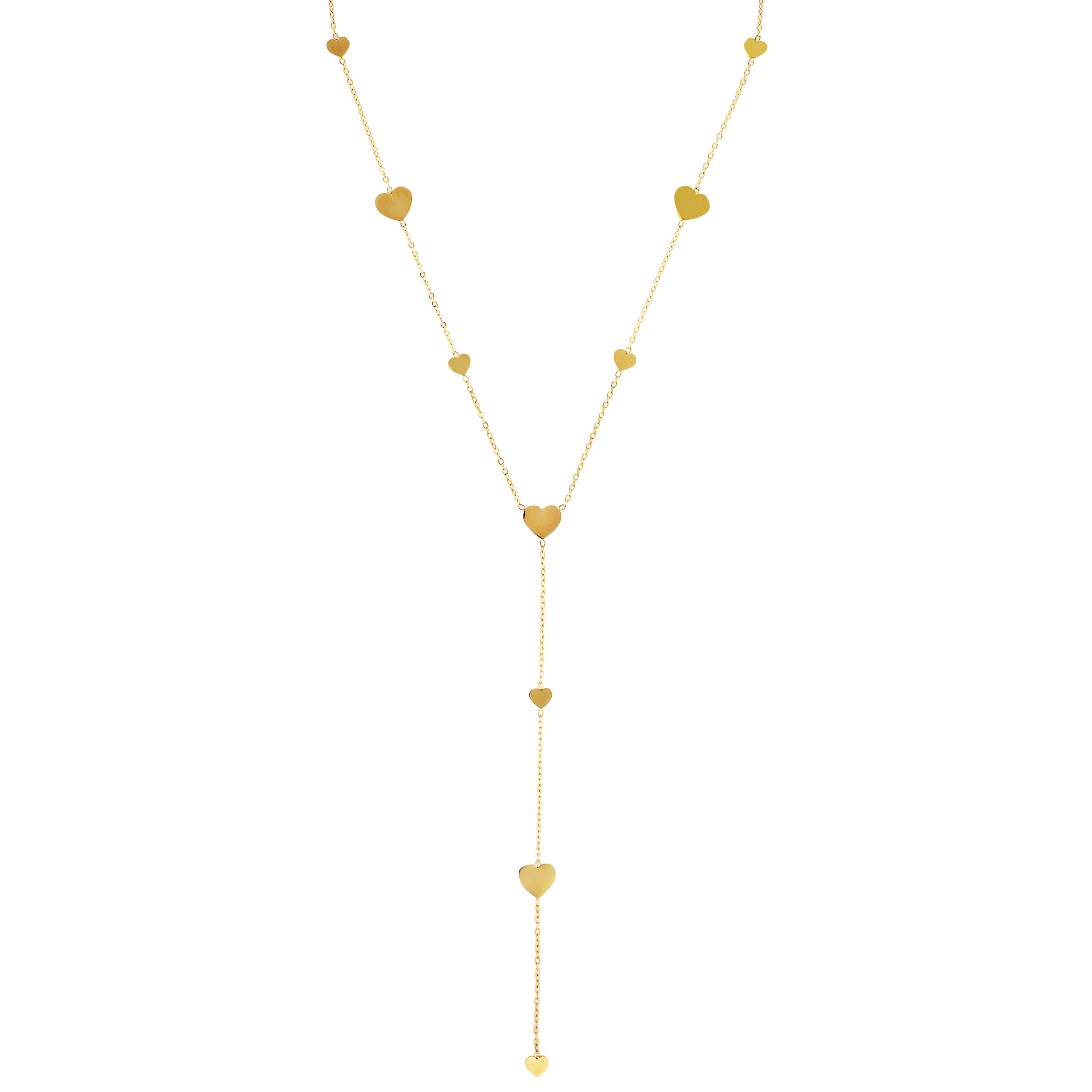 Izzy Rose Necklace | cute heart pendants on long gold chain 