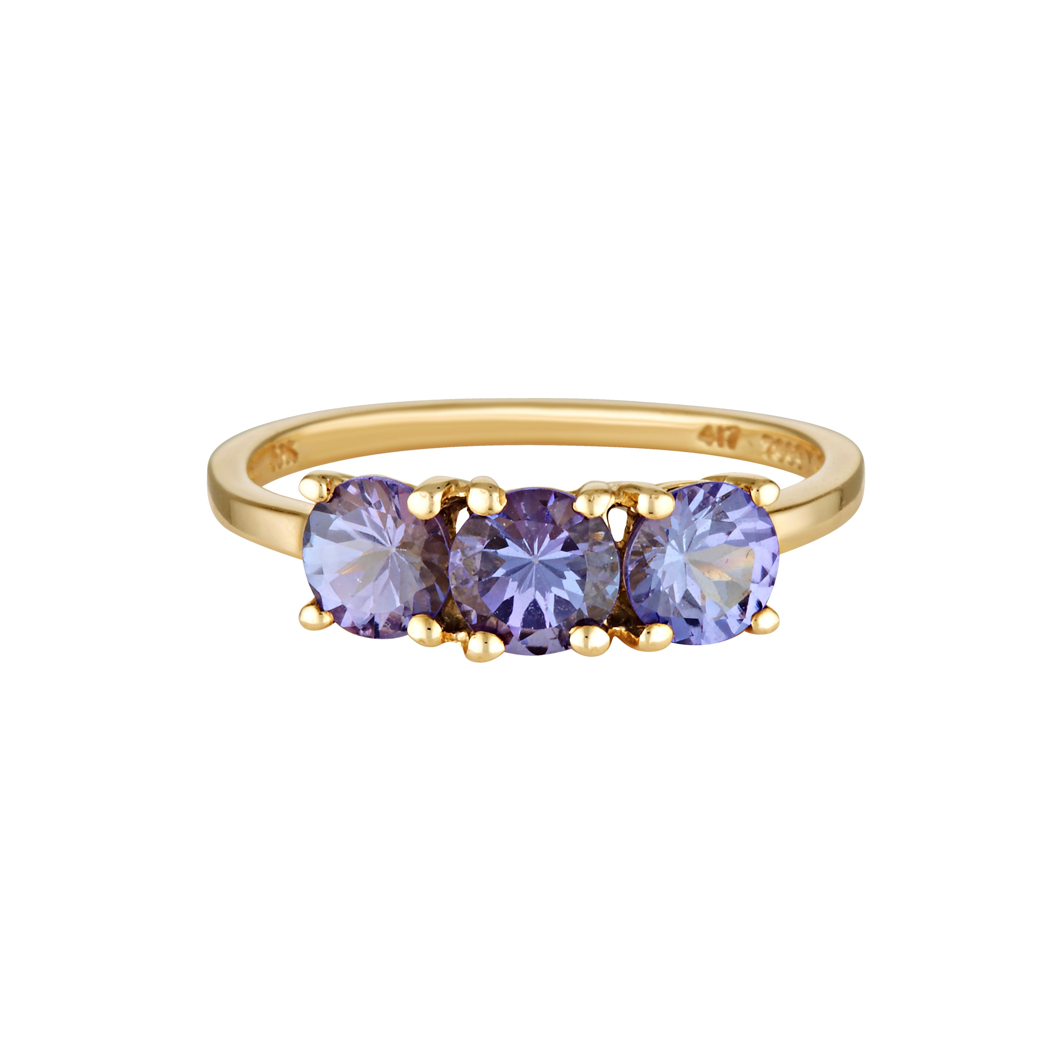 Three blue topaz on solid 9k gold - solid gold rings from Bixby and Co
