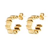 Mona earrings studs in ripple gold