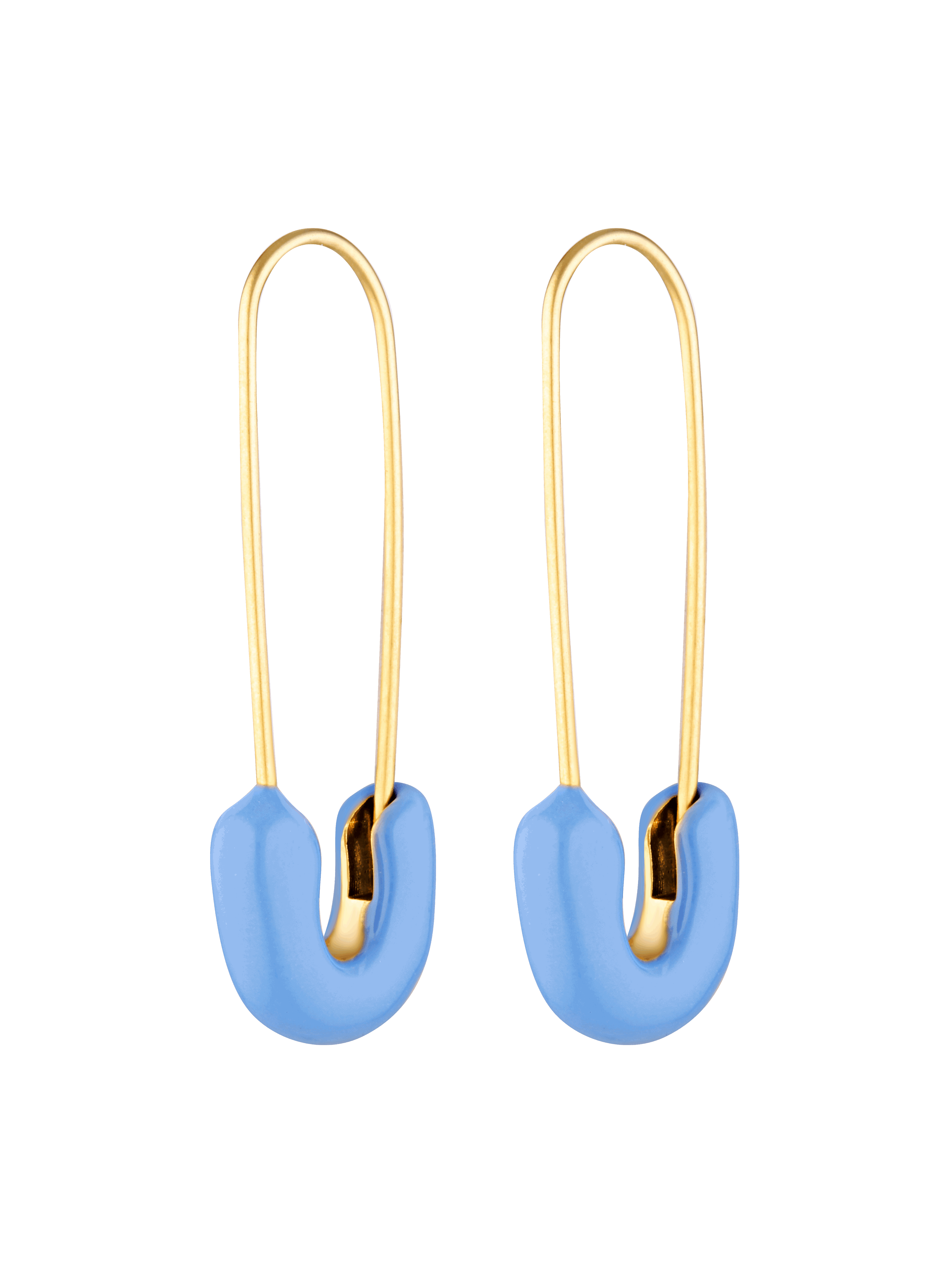 Blue Safety Pin earrings 