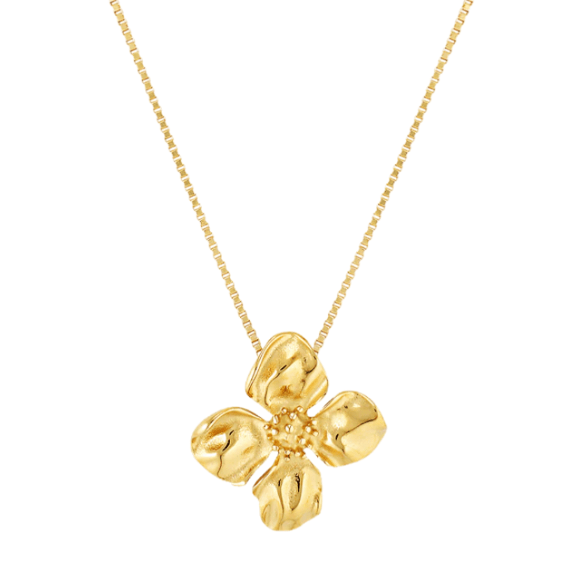 Hibiscus tropical flower pendant necklace 