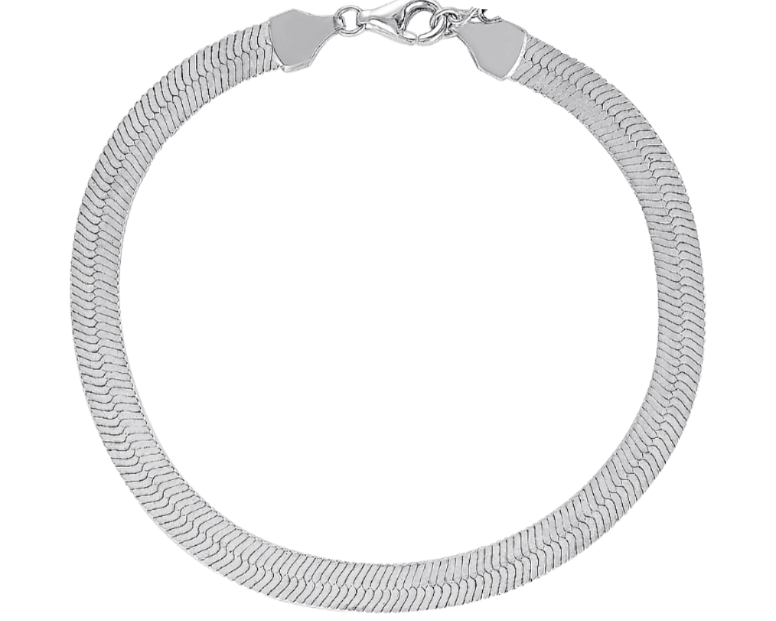 Sterling silver herringbone bracelet