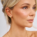 Disco Ball hoops in faceted gold plated on sterling silver 