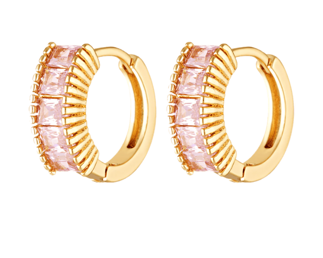 Small Pink crystal Huggies 