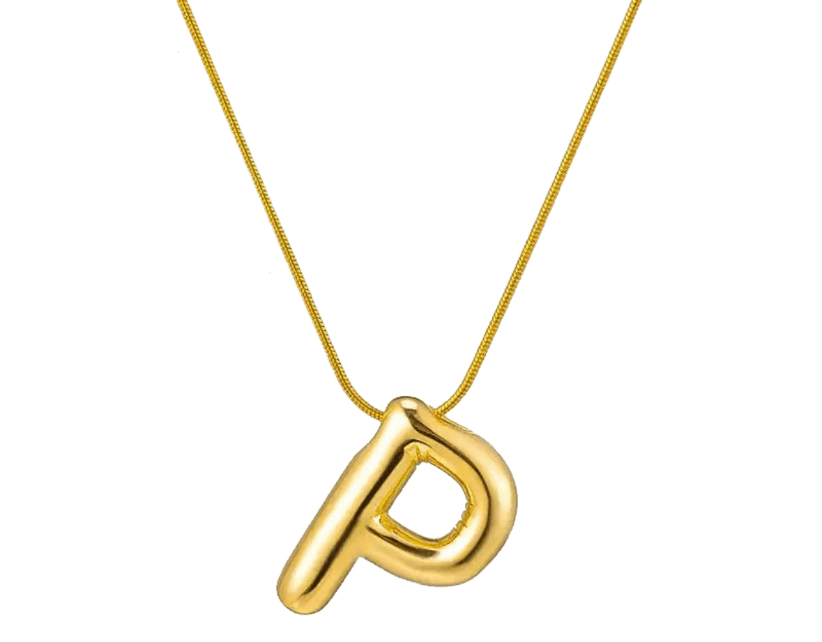 Alphabet letter necklace in letter P