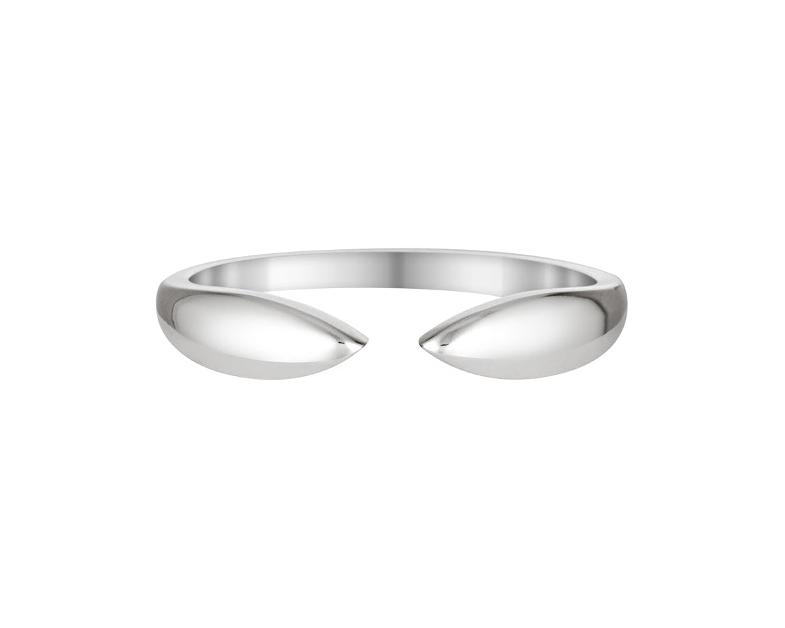 Silver ring on a white background