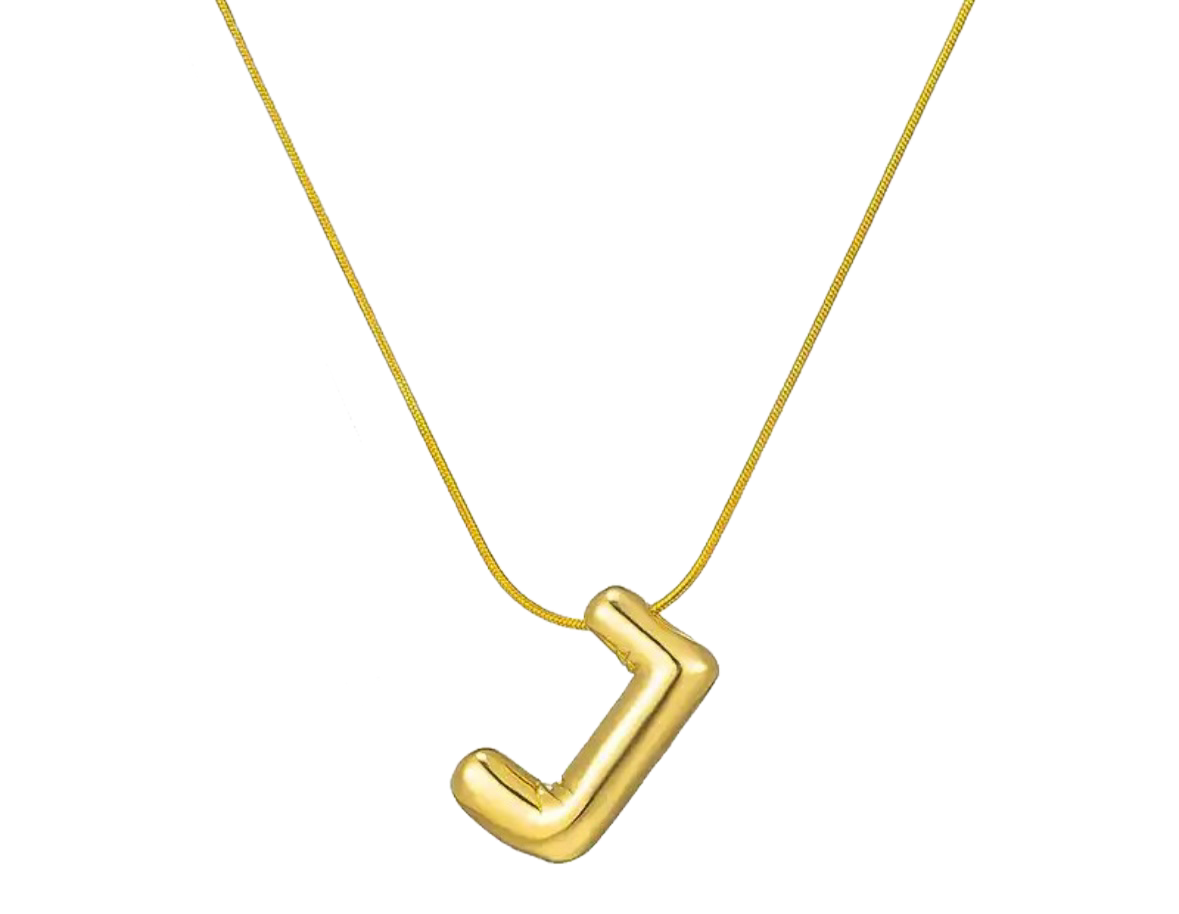 Letter J gold pendant 