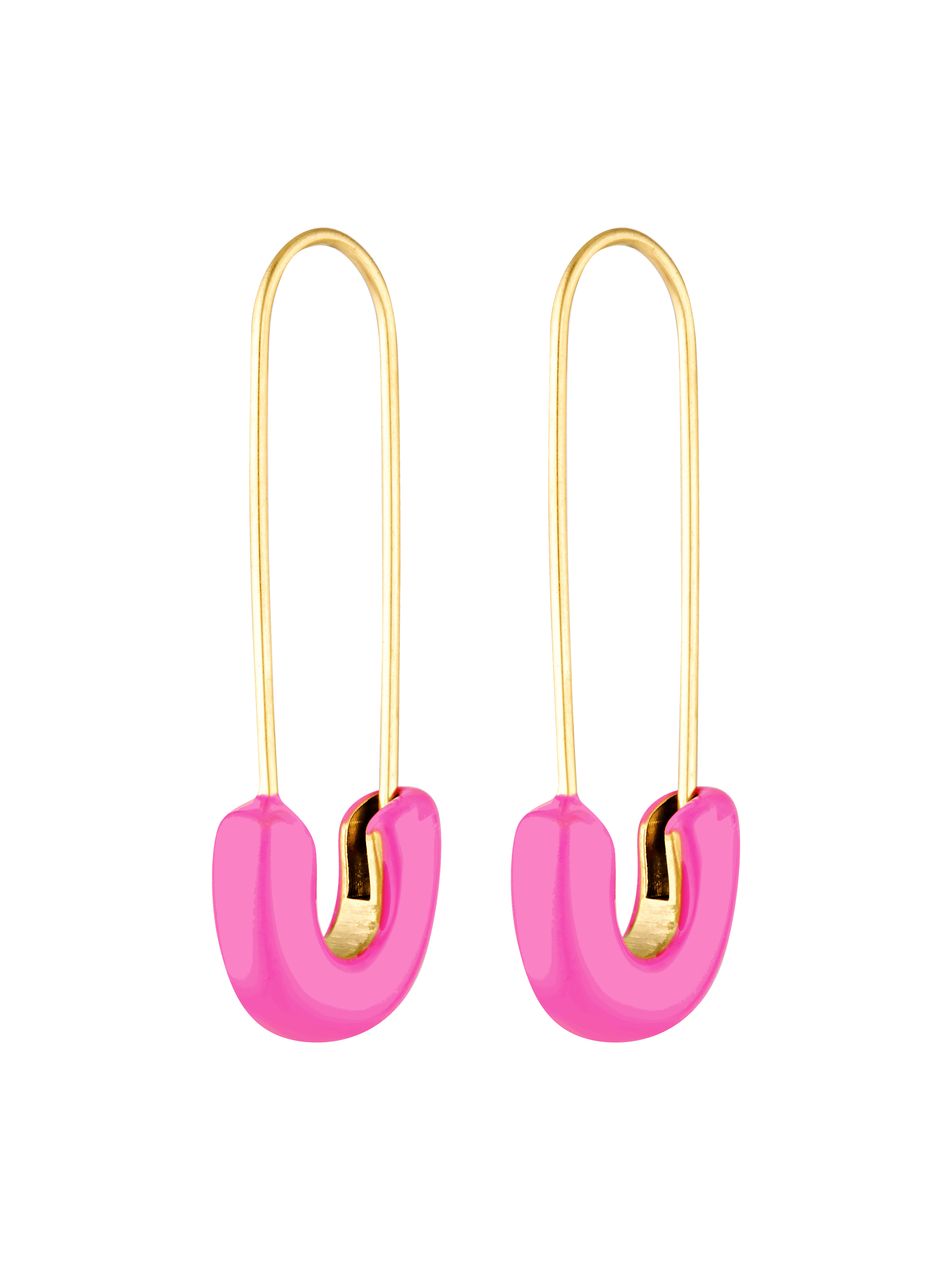 Pink Safety Pin earrings 