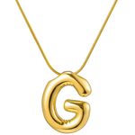 G shaped pendant initial necklace 